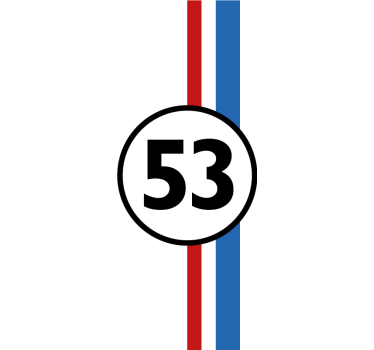 herbie -nummer klistermærke til bil - TenStickers