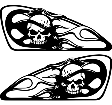 Kraniet i ild motorcykelklistermærke - TenStickers
