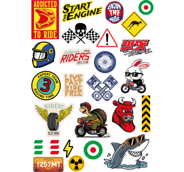 Bombe design pakke Klistermærker til motorcykel - TenStickers