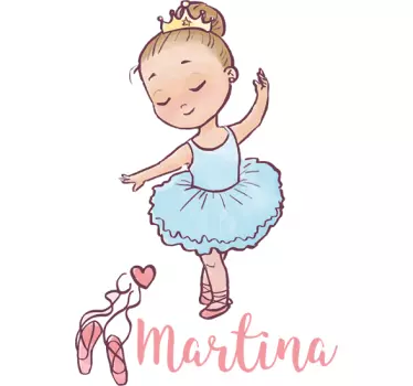 Ballerina navn personlig vægklistermærke - TenStickers