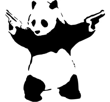 Panda Banksy Laptop klistermærke - TenStickers