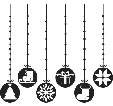 Julekugler med symboler butiksvinduer klistermærke - TenStickers