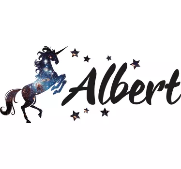 Personlig enhjørning space sticker - TenStickers