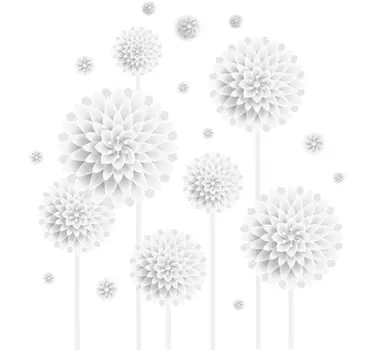Hvid blomster vægklistermærke - TenStickers