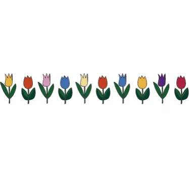 Farvefuld tulipan sticker - TenStickers