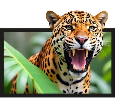 Leopard i en ramme wallsticker dyr - TenStickers