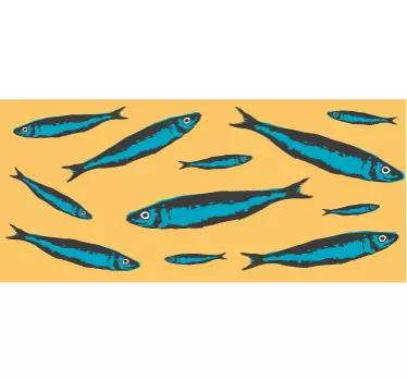 Tapet bånd fiske sticker - TenStickers