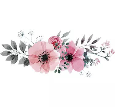 Akvarel blomster wallsticker - TenStickers