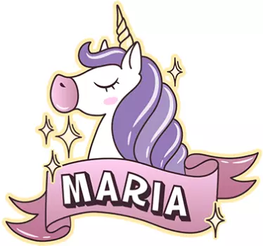 Personlig enhjørning wallsticker - TenStickers