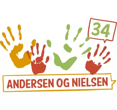 Familie postkasse klistermærke - TenStickers