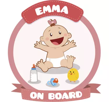 Personlig baby ombord bil sticker - TenStickers