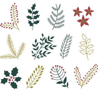 Dekorativ julegran wallsticker - TenStickers