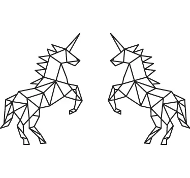 Geometrisk kanbånd wallsticker Enhjørning - TenStickers