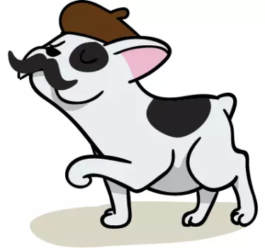 Parisisk bulldog bærbar hud - TenStickers