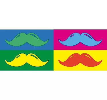 Pop art movember sticker - TenStickers