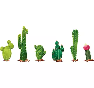Kaktus kantbånd wallsticker - TenStickers