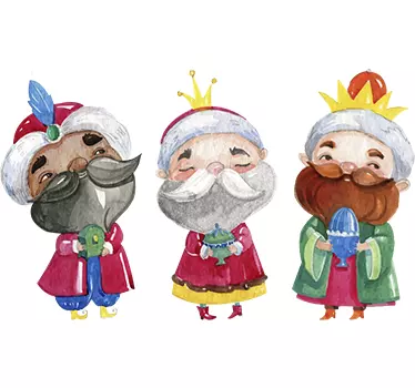 Tre magi tegning jul væg klistermærke - TenStickers