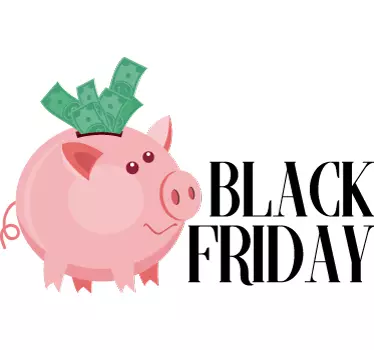 Sparegris black friday sticker - TenStickers