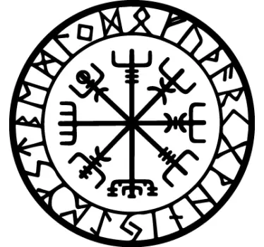 Vikinge kompas Wallsticker til stuen - TenStickers