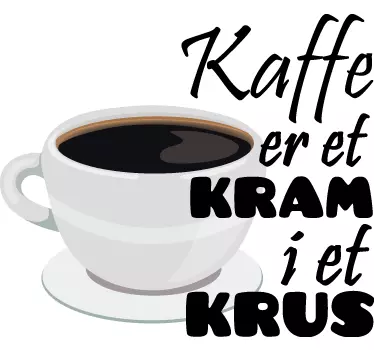 Kaffe tekst wallsticker - TenStickers