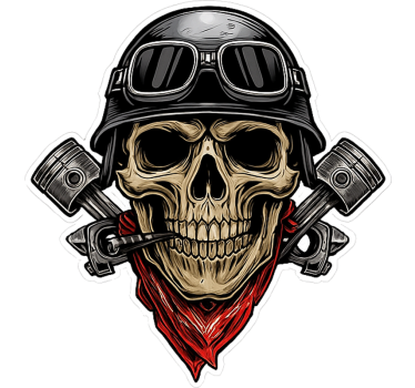 Motorcykelskeletdesign Klistermærker til motorcykel - TenStickers