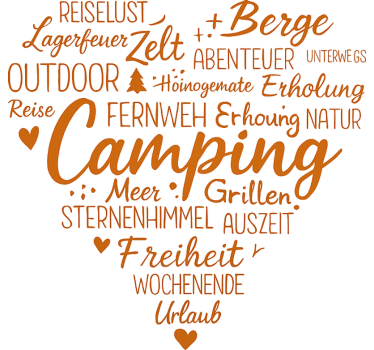 Hjerte camping ordbombe klistermærke til campingvogn - TenStickers