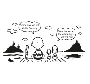 Snoopy og charlie lake klistermærke til campingvogn - TenStickers