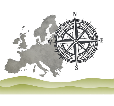 Globalt landskab og kompas klistermærke til campingvogn - TenStickers