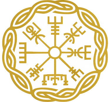 Guld vegsisir-symbol klistermærke til campingvogn - TenStickers
