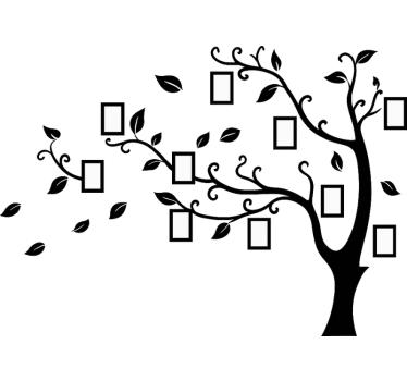 Sort stamtræ stue wallsticker - TenStickers