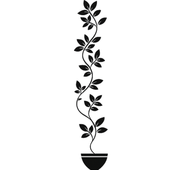 Wallsticker til stuen med høje vinplanter - TenStickers