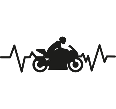 Motorcykel hjerteslag design motorcykelklistermærke - TenStickers