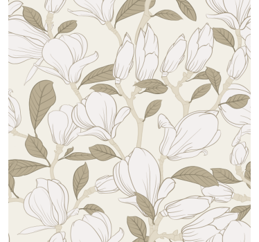 Beige magnoliablomster folie til møbler - TenStickers
