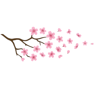 Klistermærke til bil pink kirsebærblomst - TenStickers