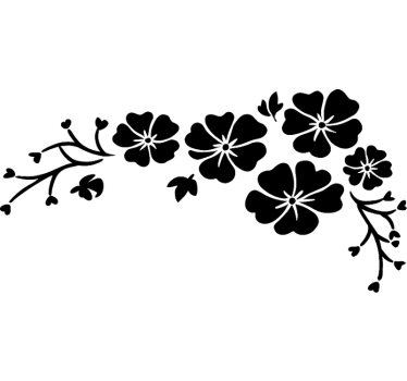 Klistermærke til bil sort kirsebærblomst - TenStickers