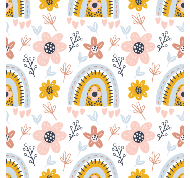 Folie til møbler med boho skyer og regnbuer - TenStickers