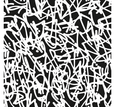 Folie til møbler i sort og hvid graffiti - TenStickers