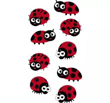 Klistermærke til bil: Søde mariehøner - TenStickers