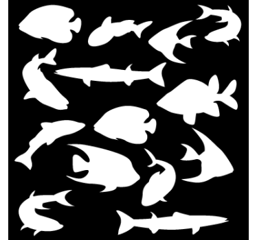 Fisk former vindue mærkat - TenStickers