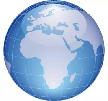 Verdenskort europa & afrika klistermærke - TenStickers