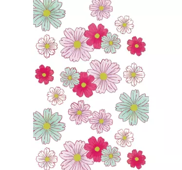 Floral vindue klæbende tusindfryd - TenStickers
