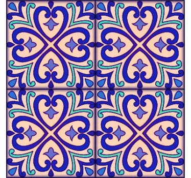Talavera blomsterklistermærke - TenStickers