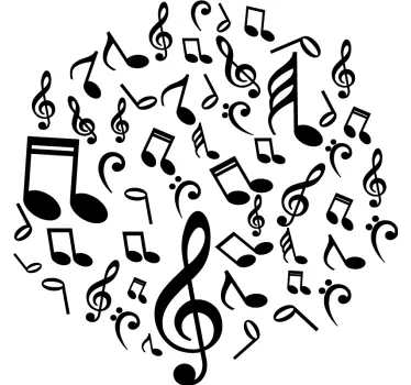 Musiknoter musikalsk klistermærke - TenStickers