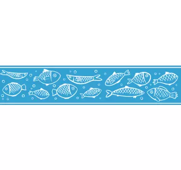 Fisk, svømning, grænse, klistermærke - TenStickers