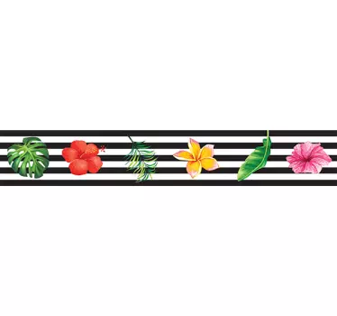 Jungle print blomster vægoverføringsbillede - TenStickers