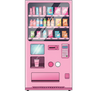Køleskab klistermærke pink automat - TenStickers