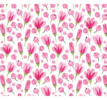 Pink blomster møbler klistermærke - TenStickers