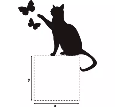 Kat med sommerfugle lys switch klistermærke - TenStickers