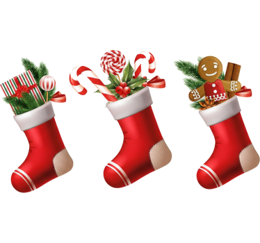 Juleklistermærke til slikgaver i julesokker - TenStickers