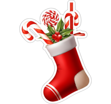 Juleklistermærke til slikgaver i julesokker - TenStickers
